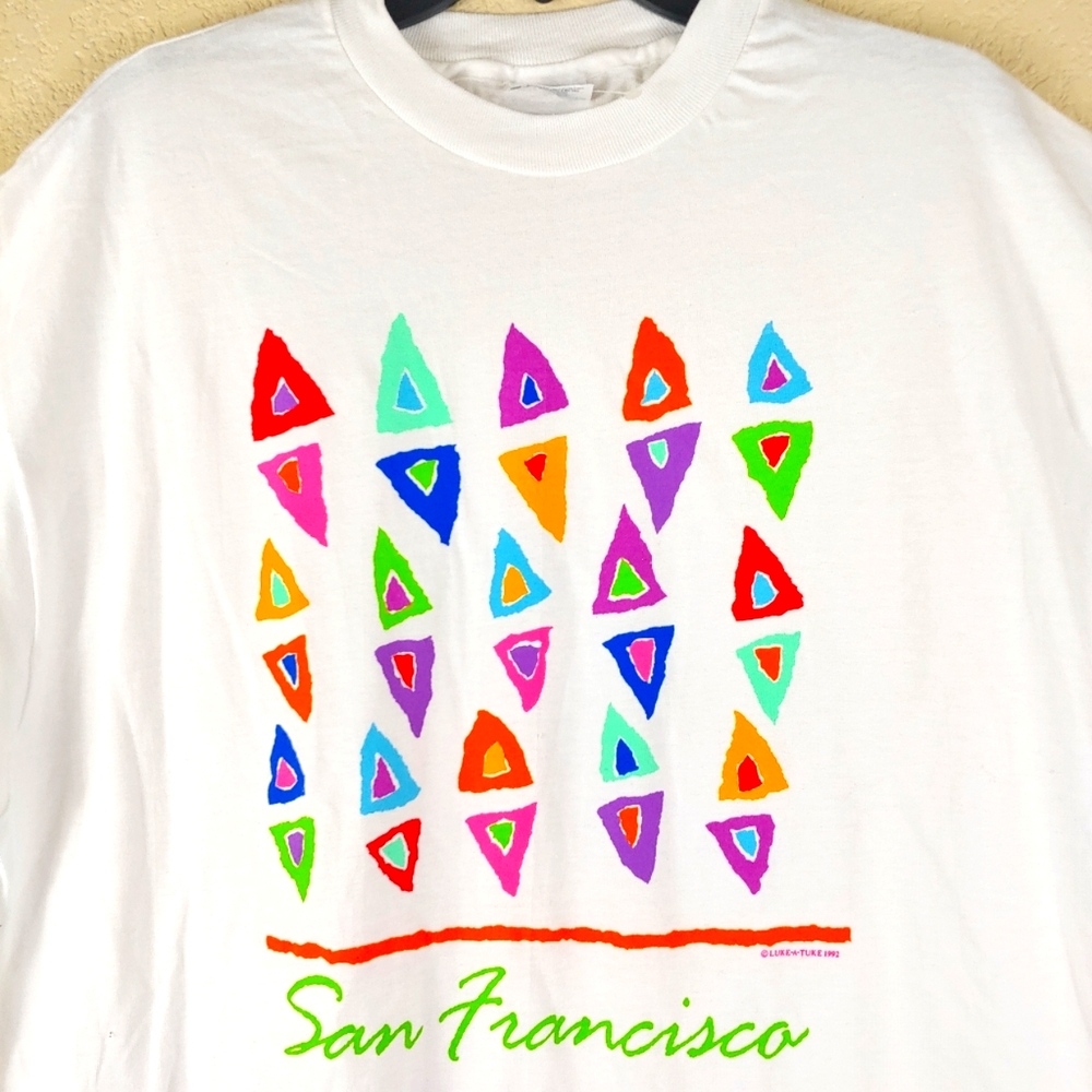 Vintage 1992 Men's graphic tee shirt San Francisco Hanes Beefy-T size XL - Picture 2 of 7